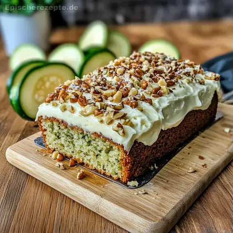 Saftiger Zucchinikuchen mit Frischkäse-Frosting