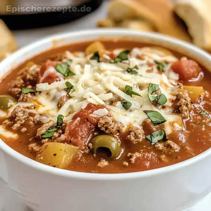 Slow Cooker Pizza-Suppe