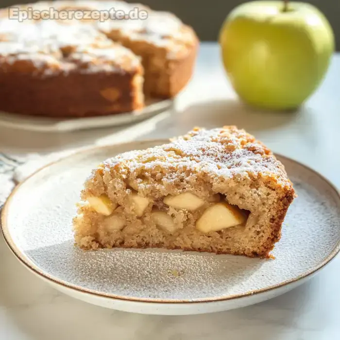 Veganer Apfelkuchen ohne Zucker