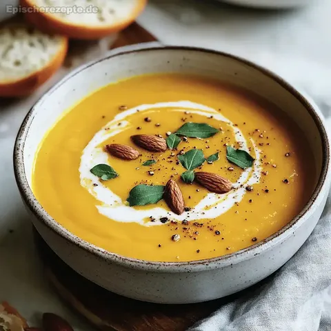 Samtige Kürbissuppe mit Orangensaft & Kurkuma