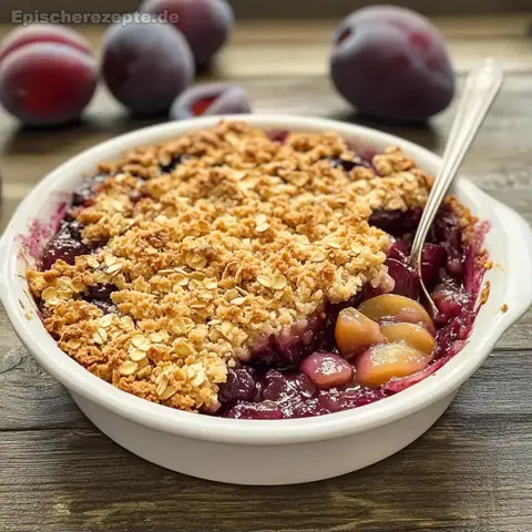 Zwetschgen-Crumble mit Haferflocken