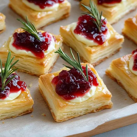 Blätterteig-Häppchen mit Camembert