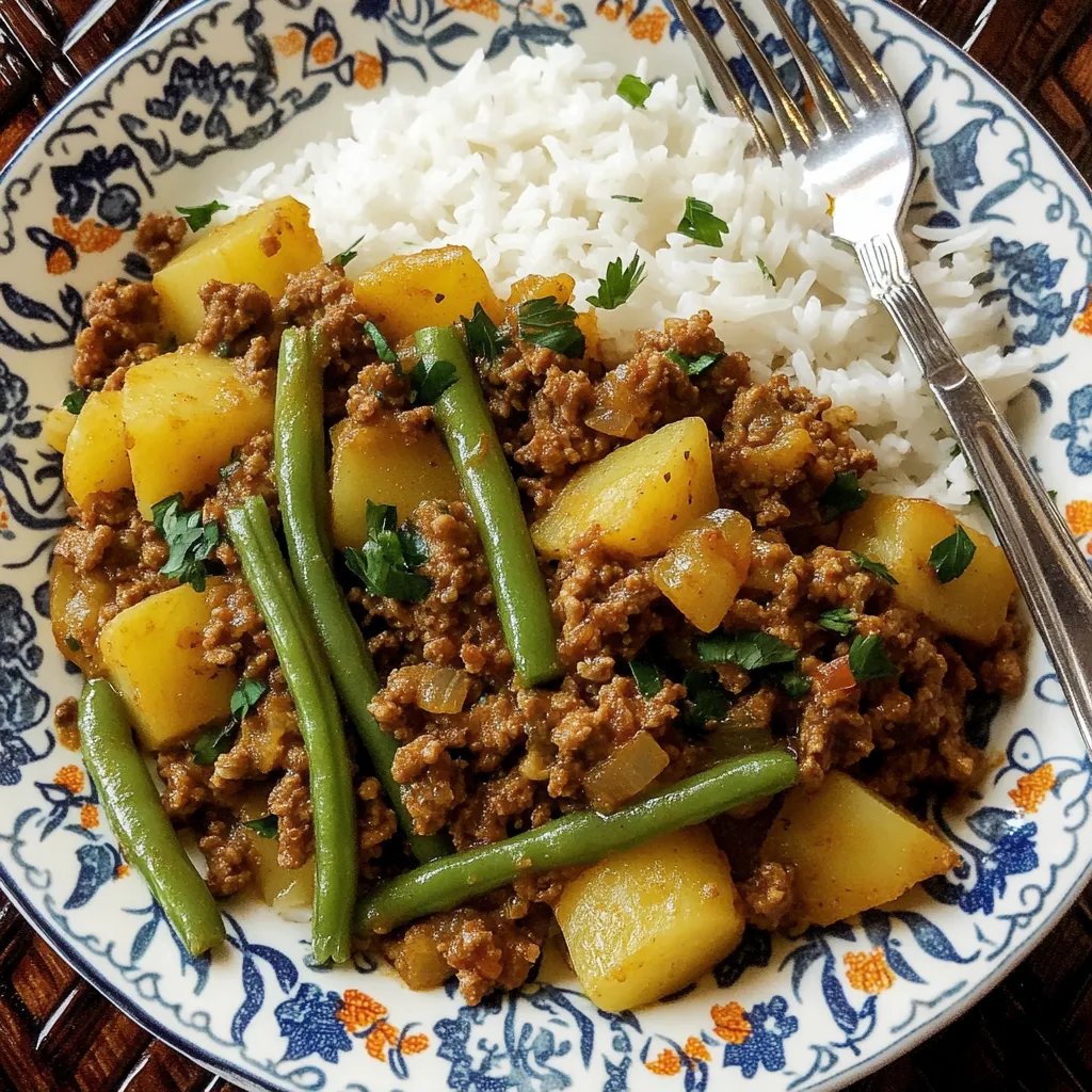 Grüne Bohnen Pfanne mit Kartoffeln & Hack