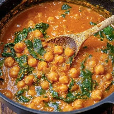 Kichererbsen Curry mit Spinat