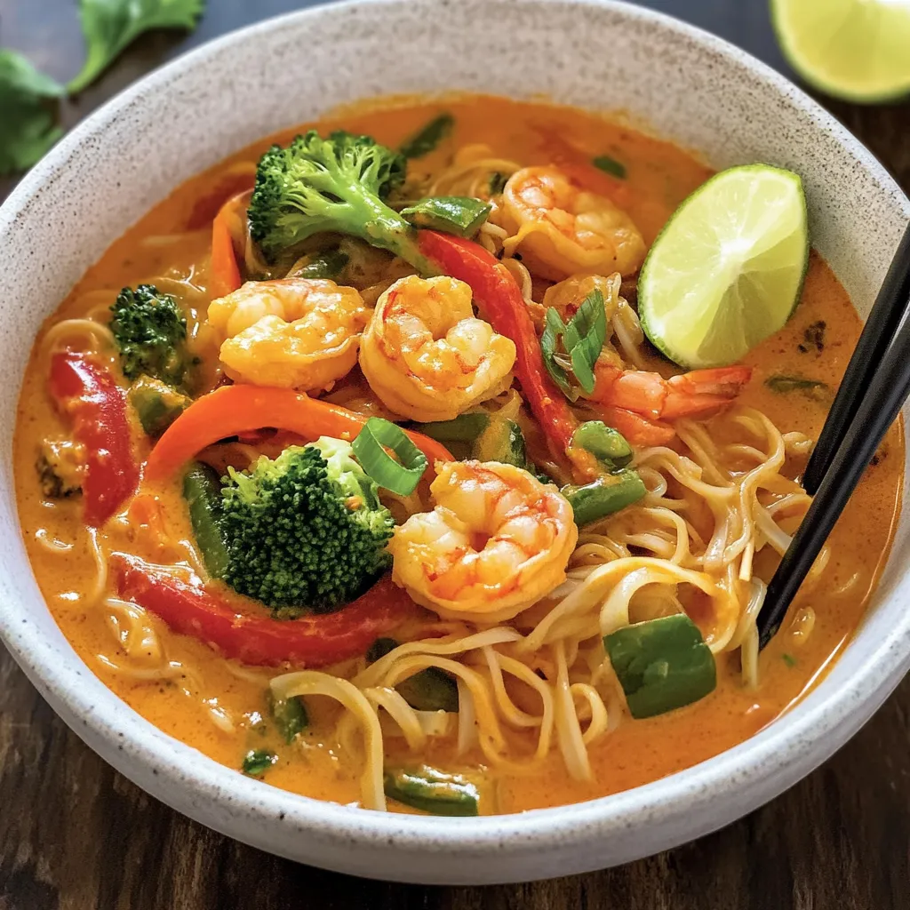 Schnelle Ramen mit Garnelen