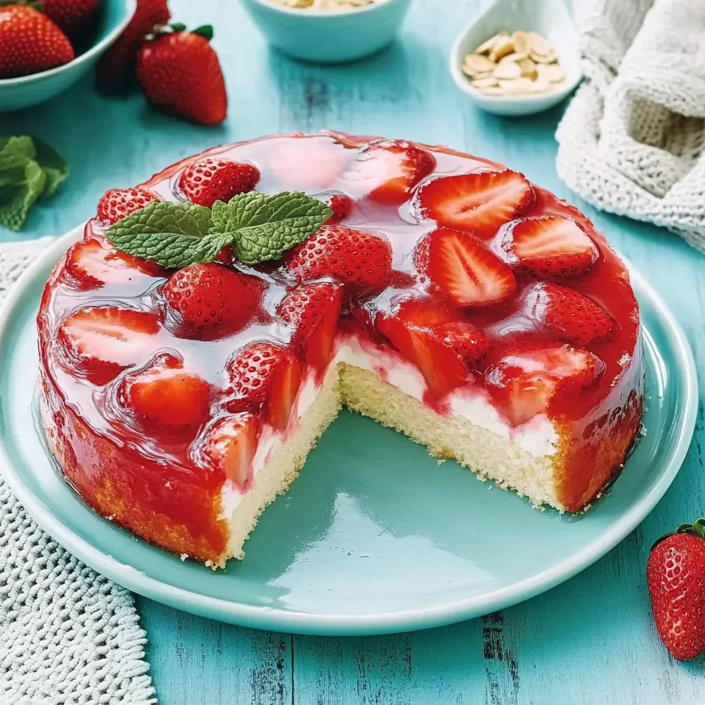 Erdbeerkuchen mit Pudding