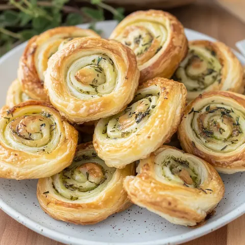 Pesto-roomkaas bladerdeeg spiralen