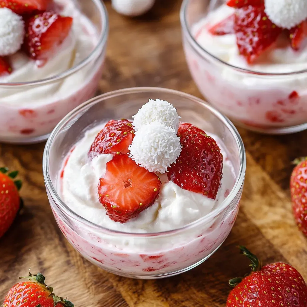 Leichtes Erdbeer Raffaello Dessert