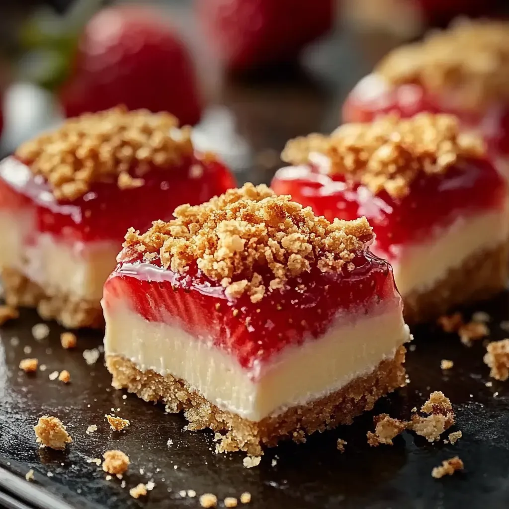 Erdbeer-Knusper-Käsekuchen-Häppchen