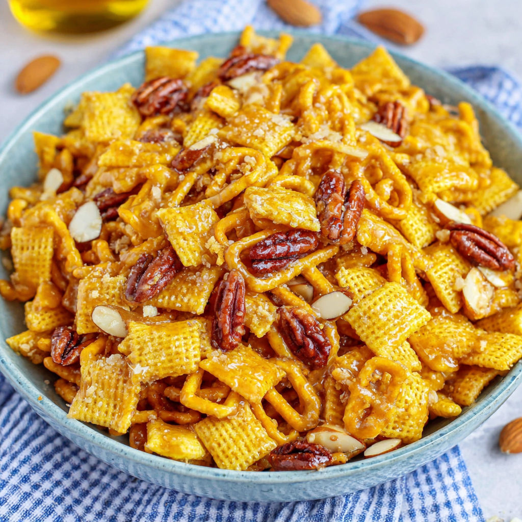 A bowl of Sweet Bugle Party Mix.