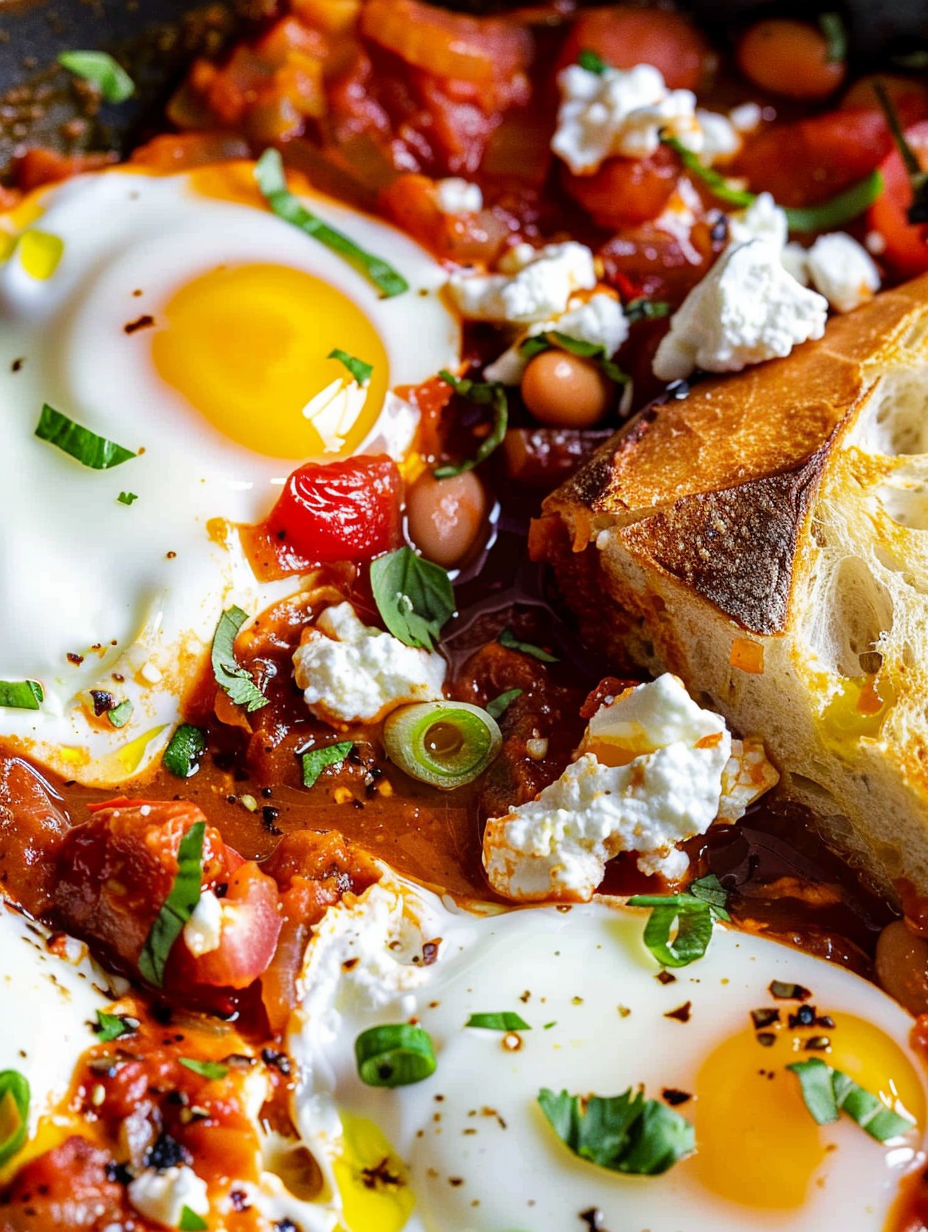 A dish with eggs, tomatoes, and cheese.