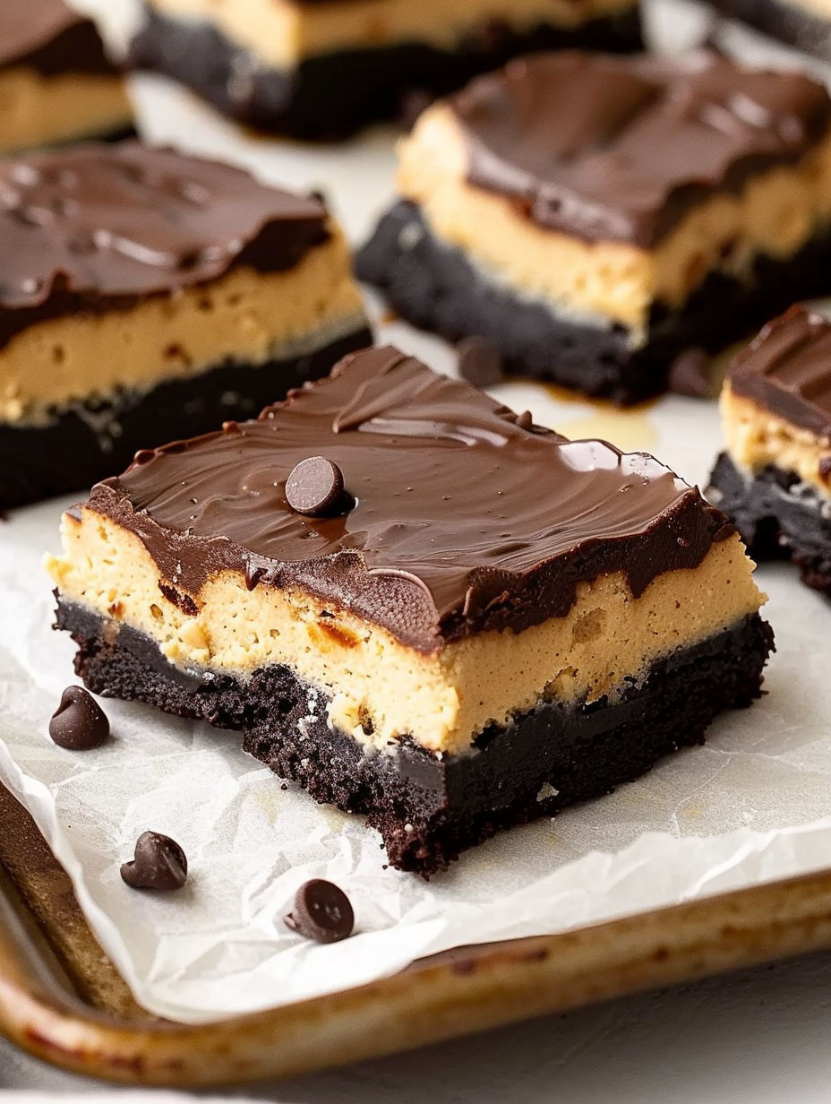 A slice of Buckeye Brownies.