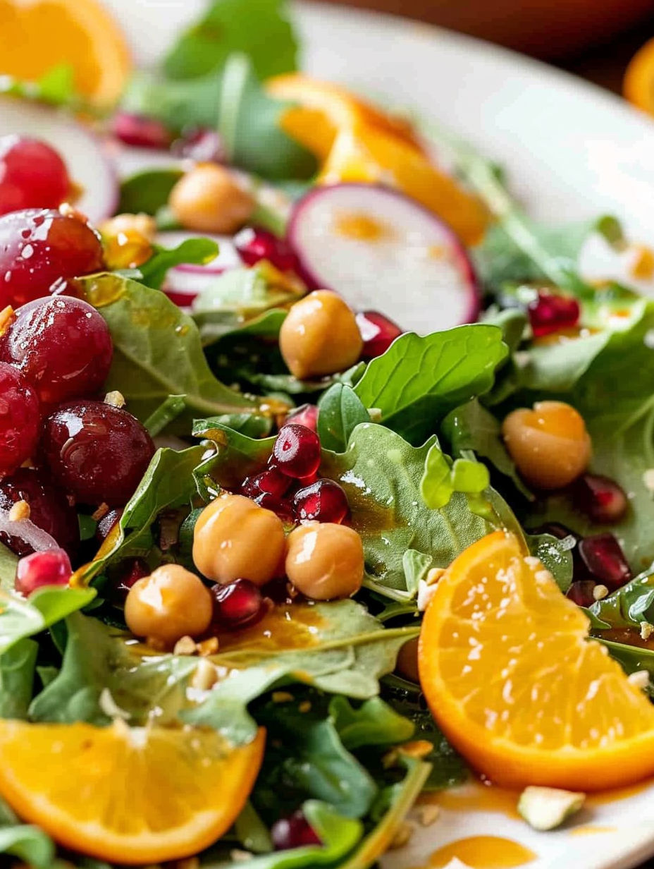 A salad with a variety of fruits and vegetables.