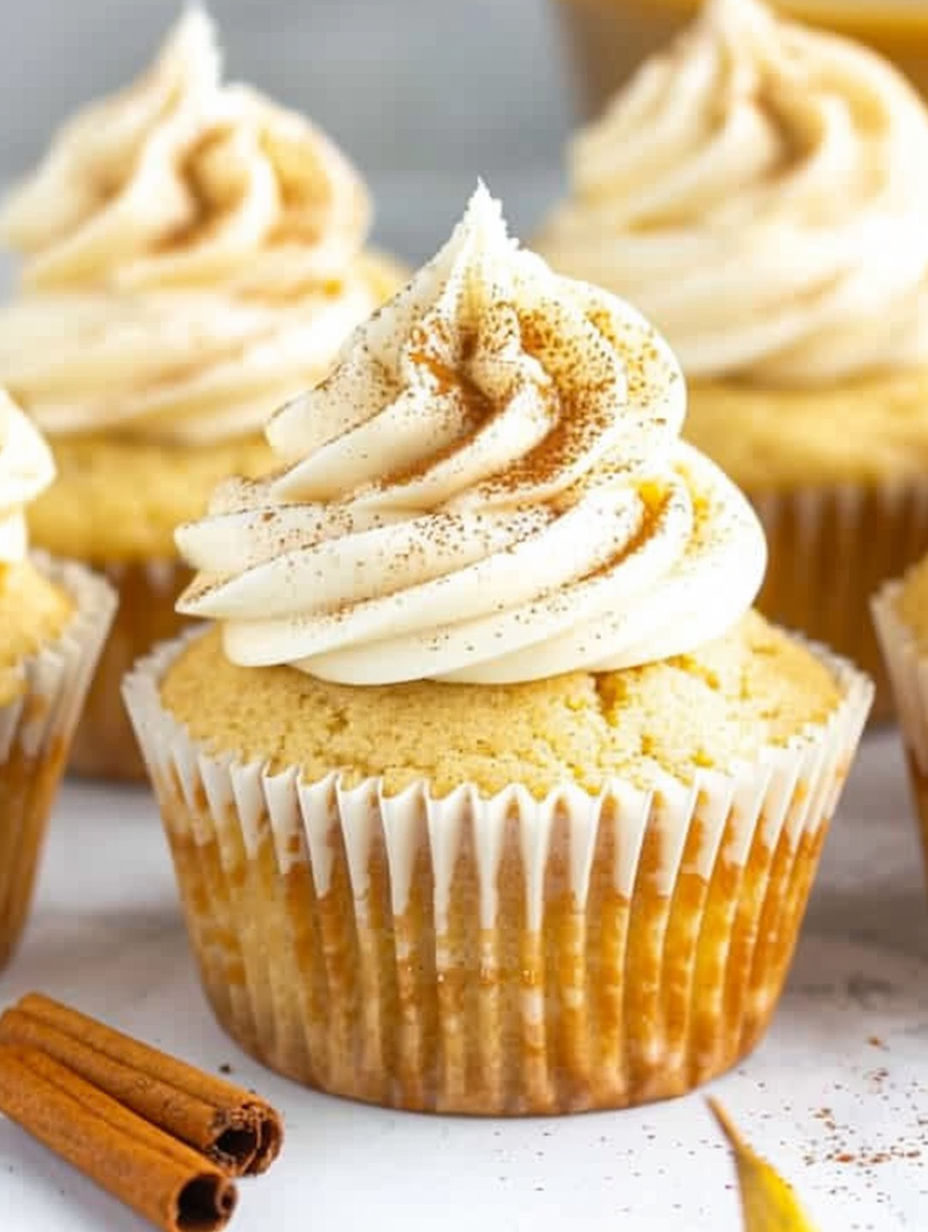 A cupcake with a white frosting and a yellow frosting on top.