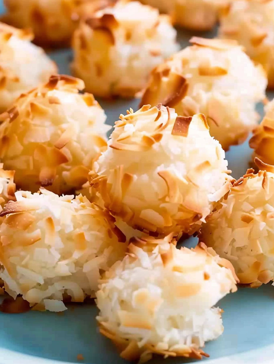 A plate of coconut macaroons.