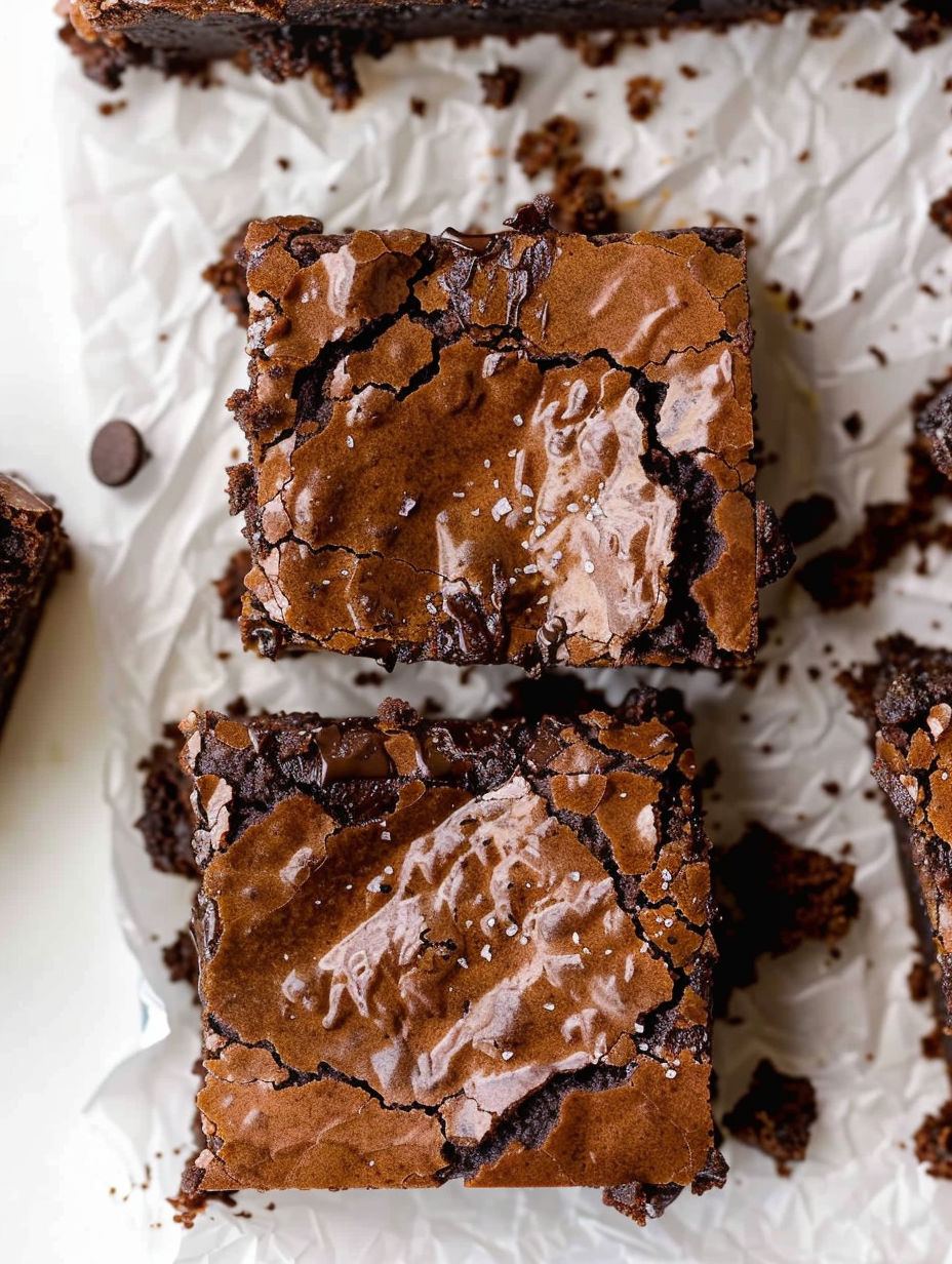 A close up of a delicious chocolate brownie.