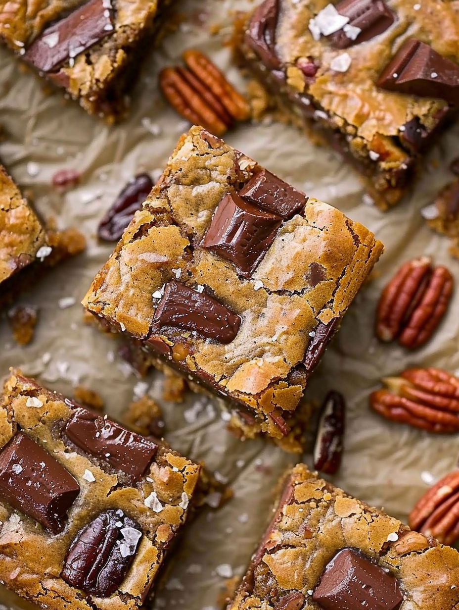 Browned sugar pecan blondies.