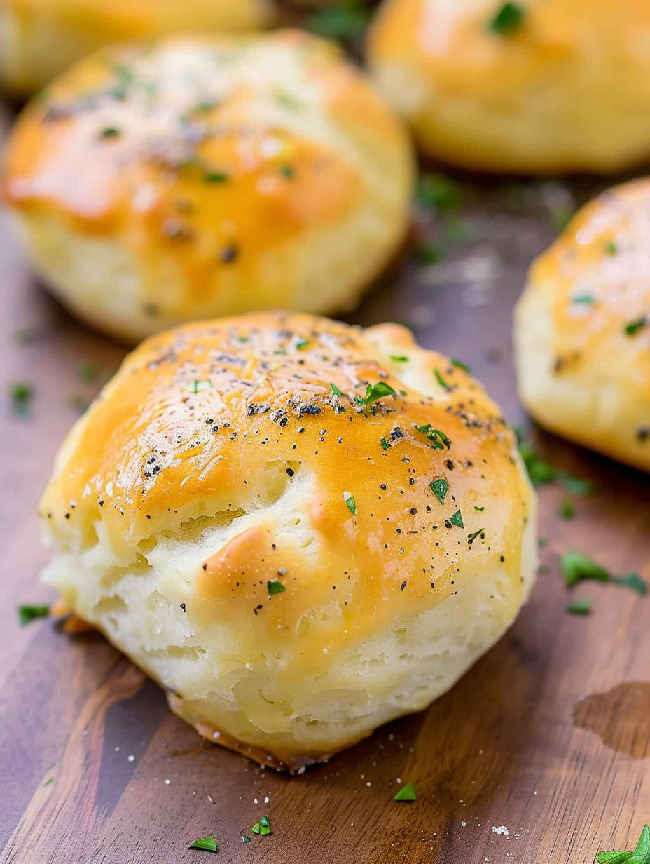 A close up of a stuffed cheese bread.