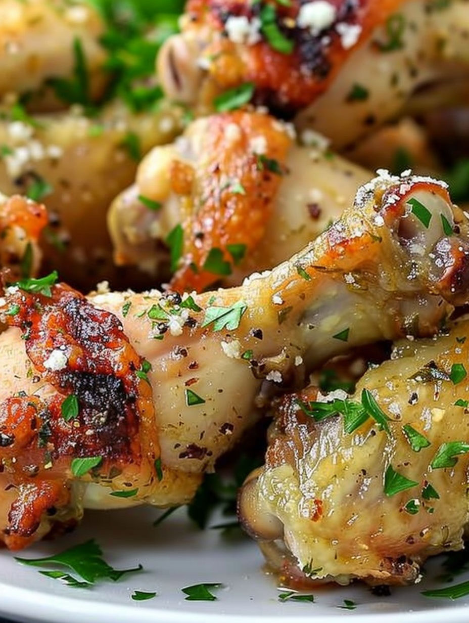 Chicken wings with garlic and parmesan seasoning.