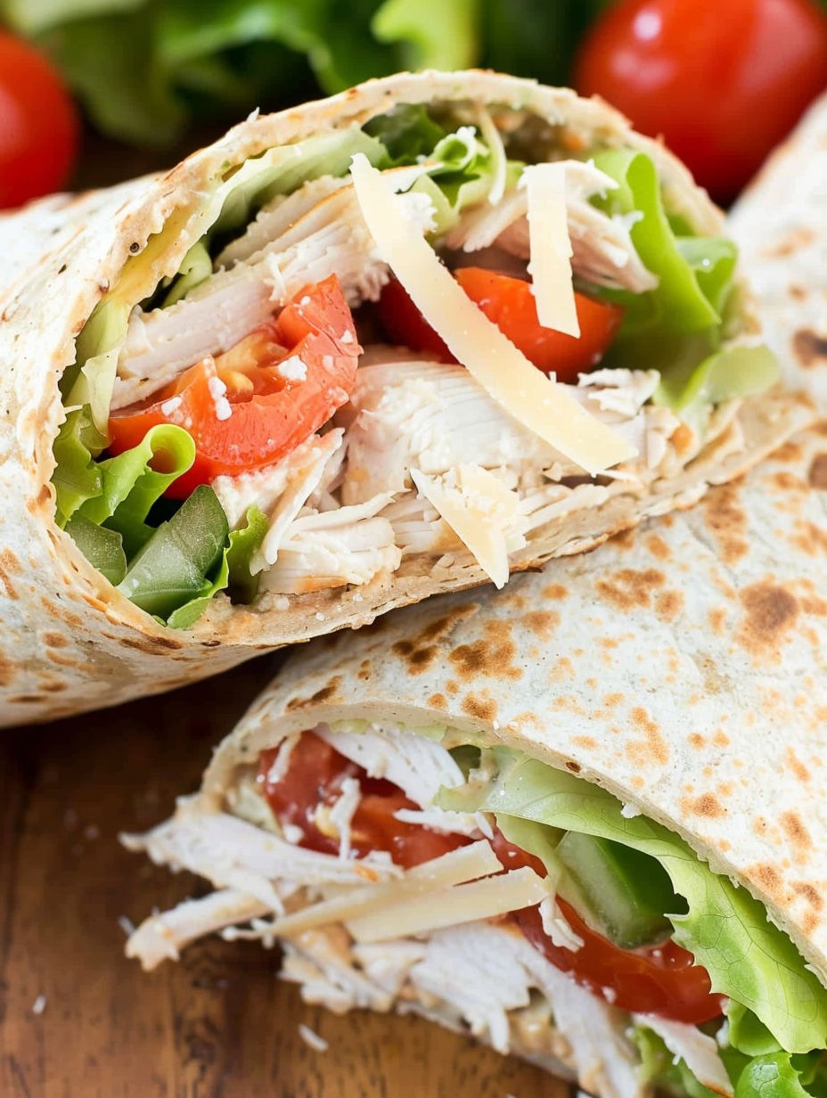 Chicken Caesar Salad Wraps.