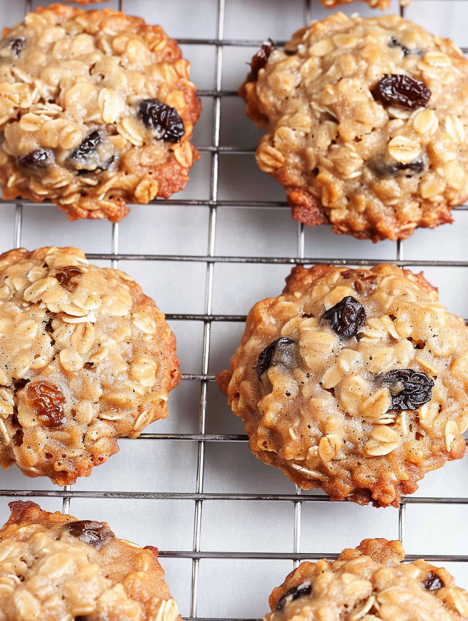 A tray of cookies with raisins.