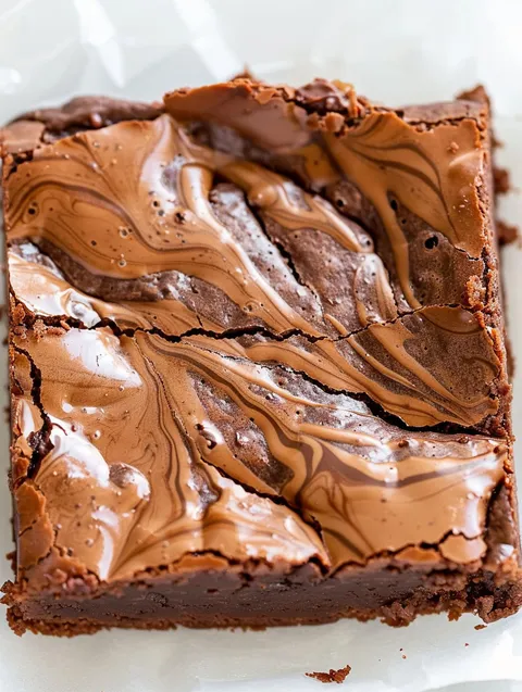 A slice of Nutella brownies.