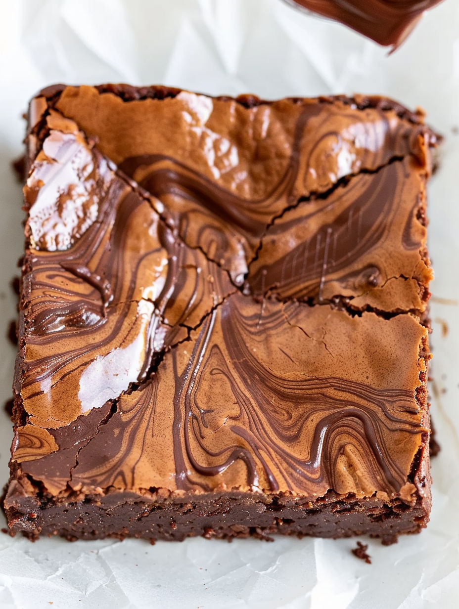 A slice of Nutella brownies.