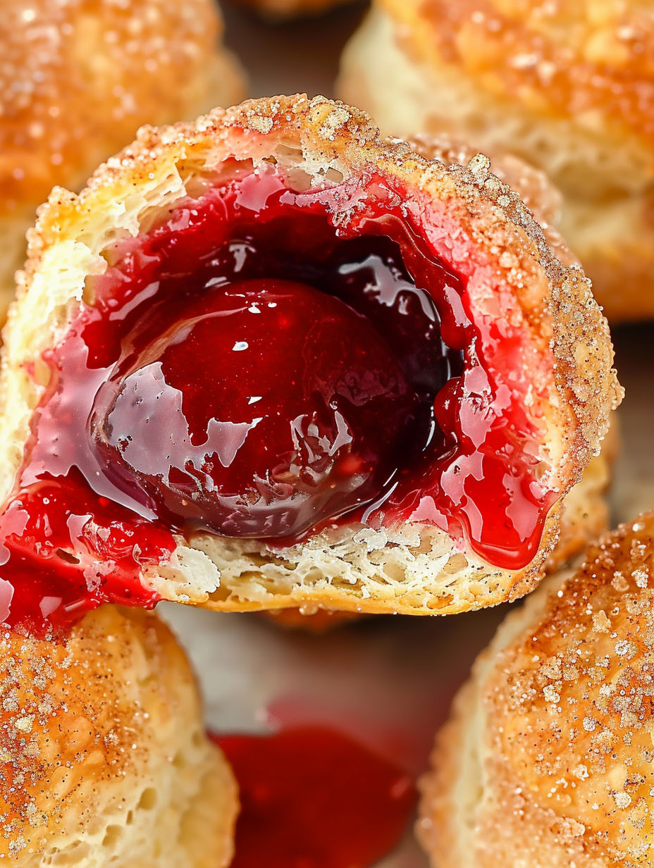 Cherry pie bombs with a bite taken out of them.