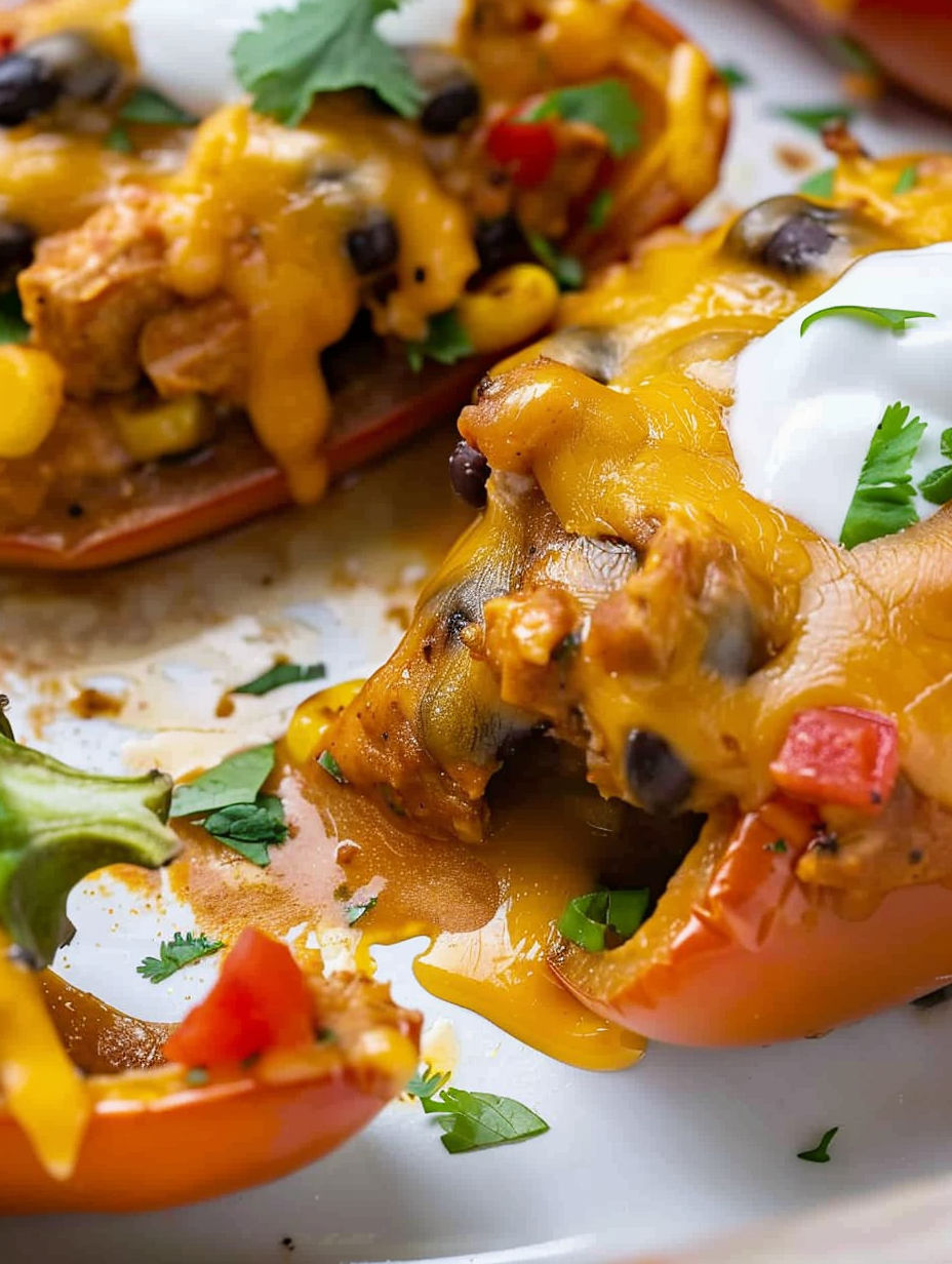 A plate of food with a pepper on it.