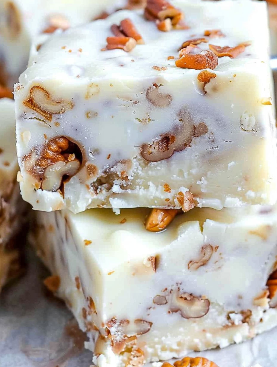 A piece of candied pecan fudge.