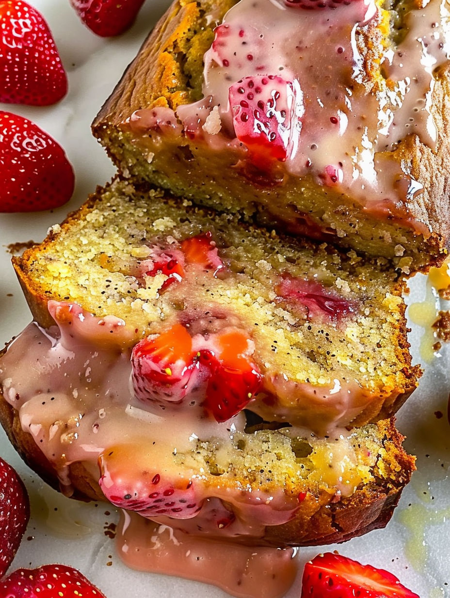 A slice of strawberry banana bread.