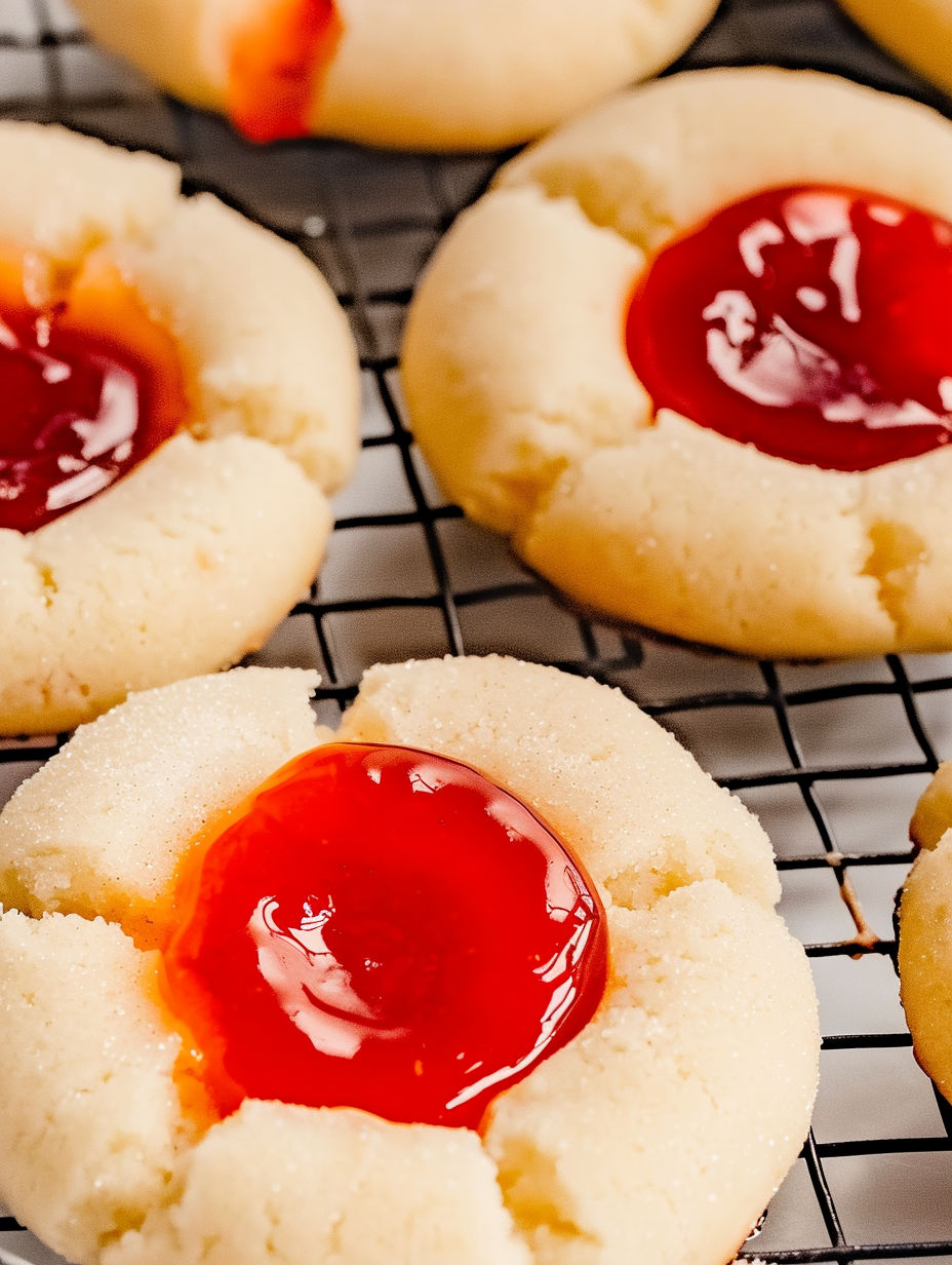 A close up of a cookie with a cherry on top.