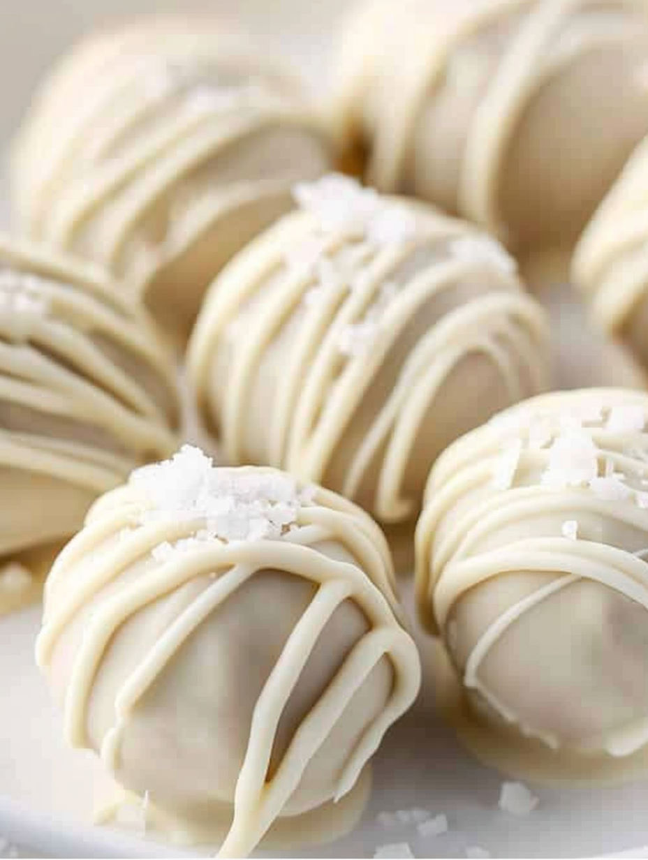 White chocolate peanut butter balls.