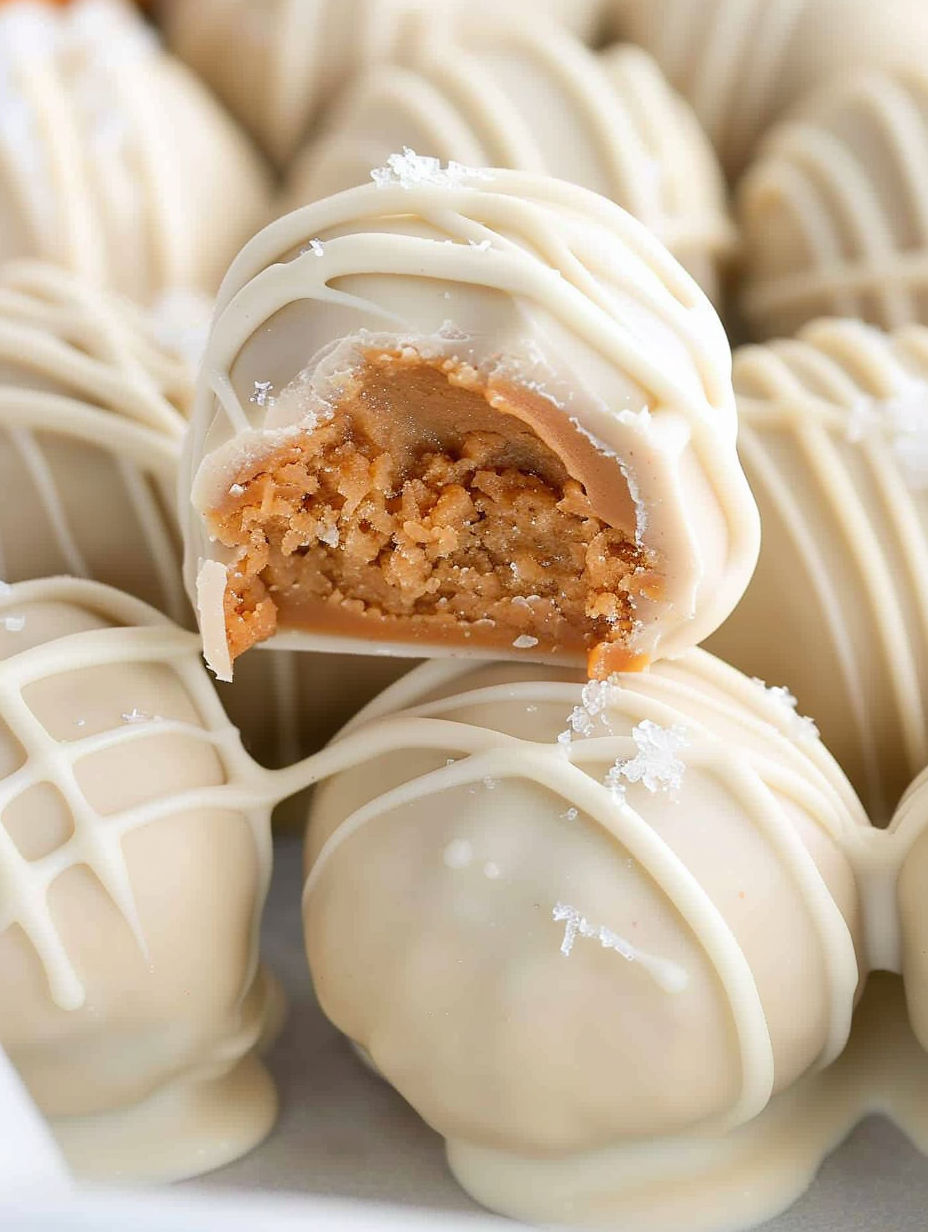 White chocolate peanut butter balls.