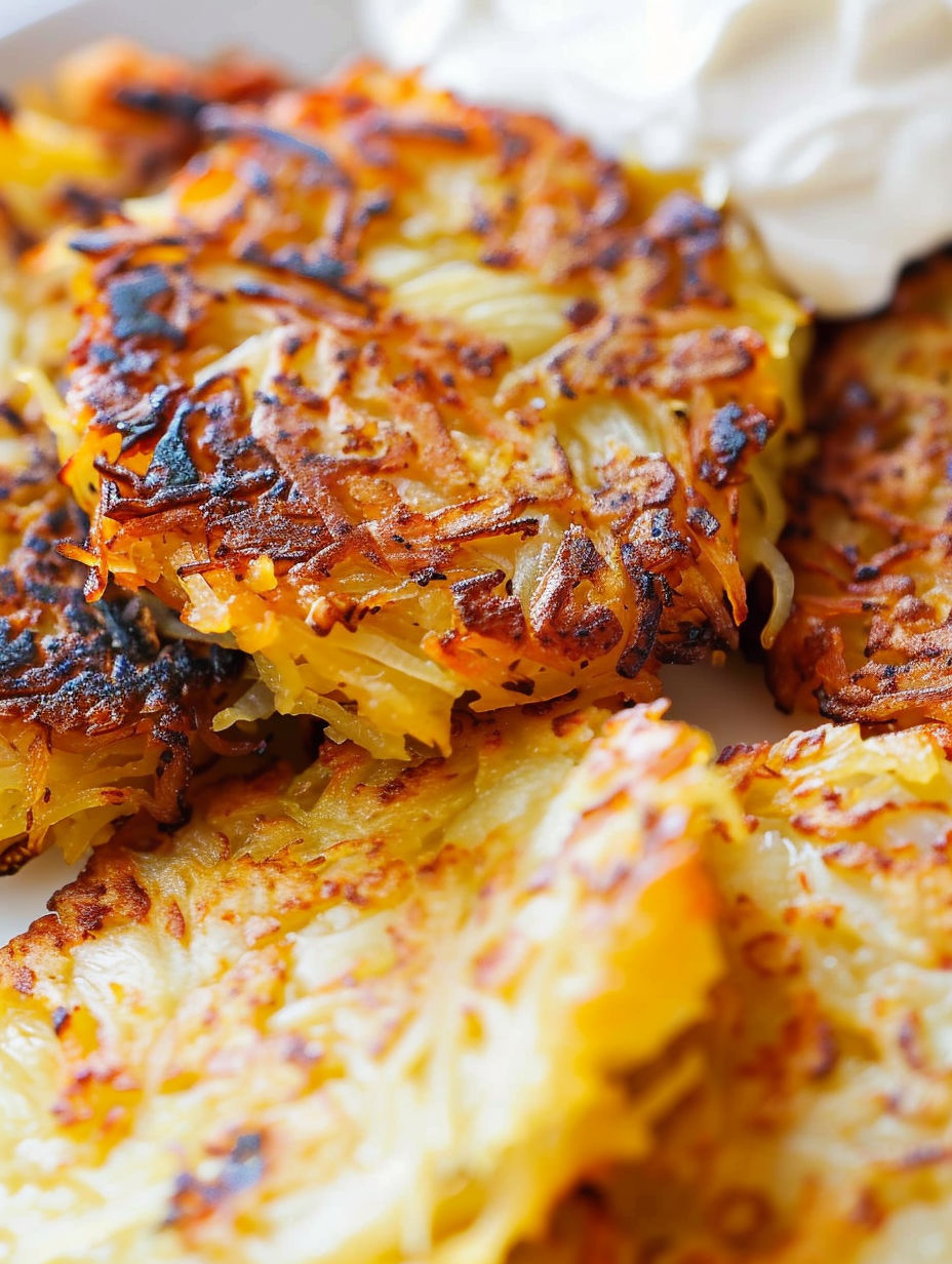 A plate of spaghetti squash hash browns.