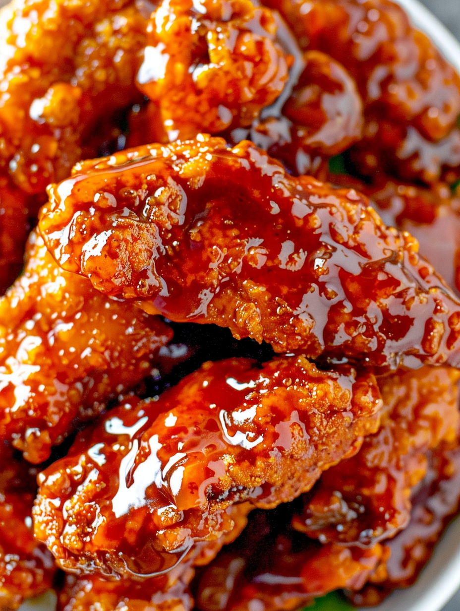 A close up of some chicken wings with sauce.