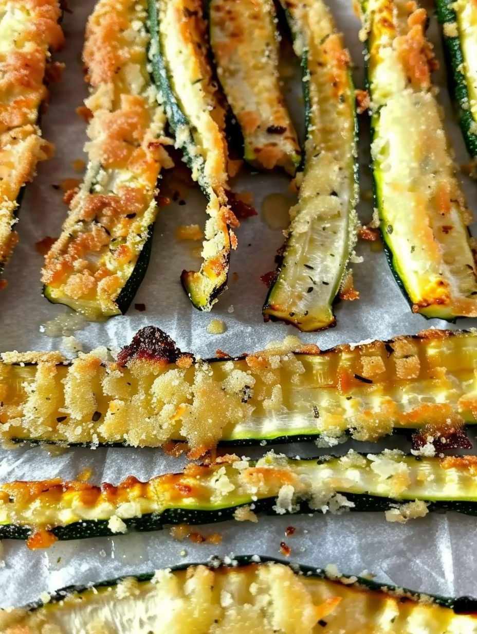 A plate of zucchini fries with cheese and seasoning.