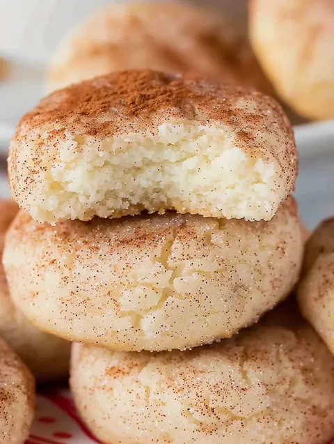 A stack of cinnamon cream cheese cookies.