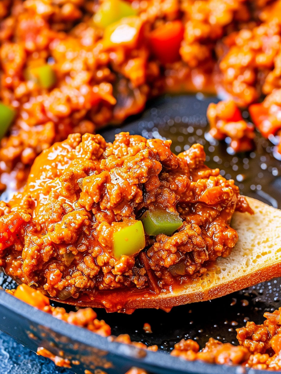 A close up of a homemade sloppy joe.