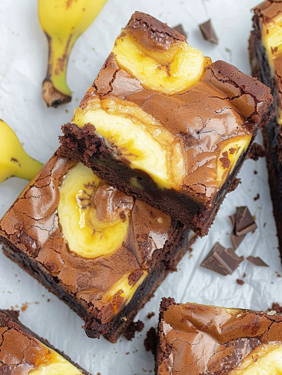 A slice of banana pudding brownies.
