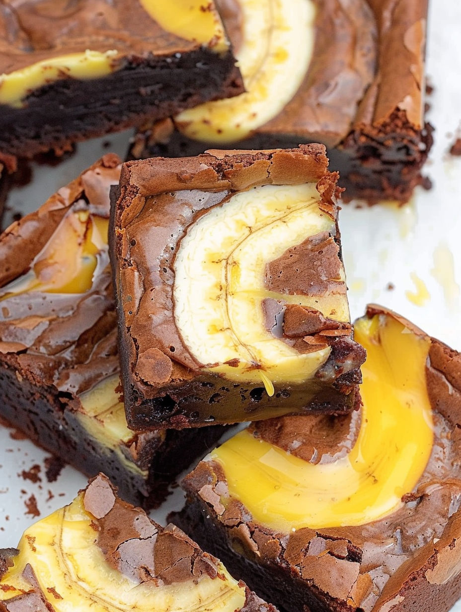 A slice of banana pudding brownies.