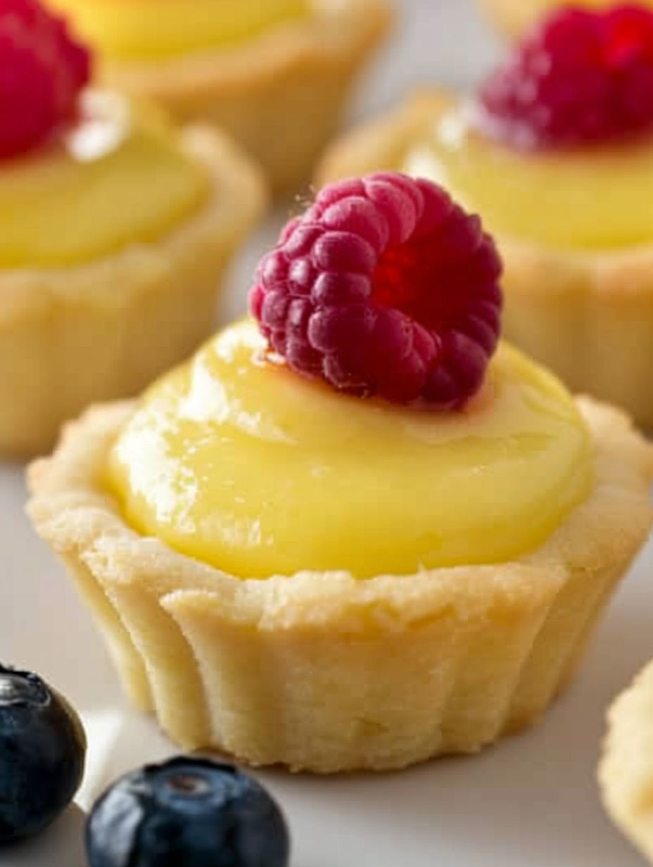 A small pastry with a raspberry on top.