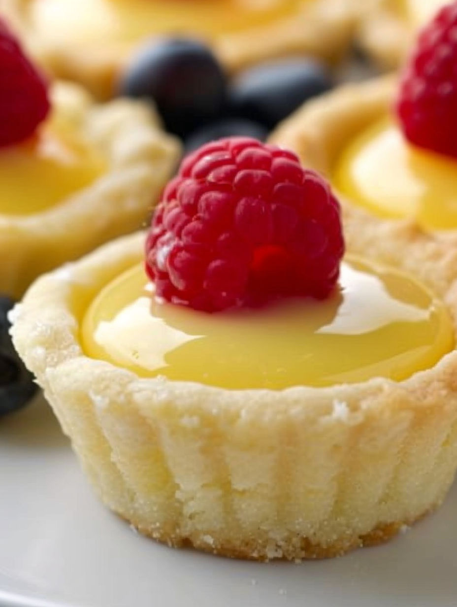 A small pastry with a raspberry on top.