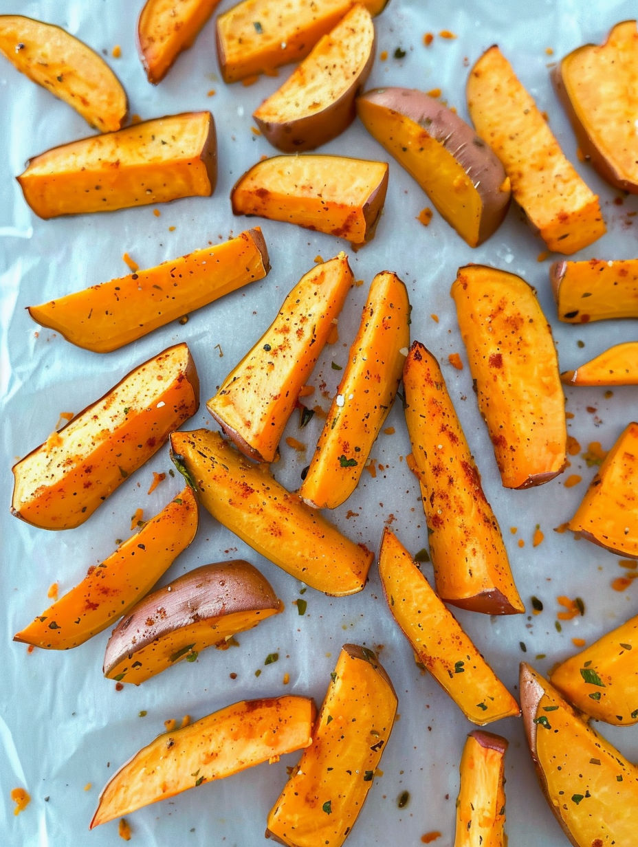Sweet potato wedges with spicy honey mustard dip.