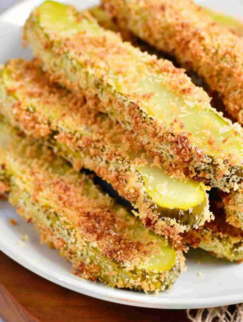 Fried pickles in an air fryer.