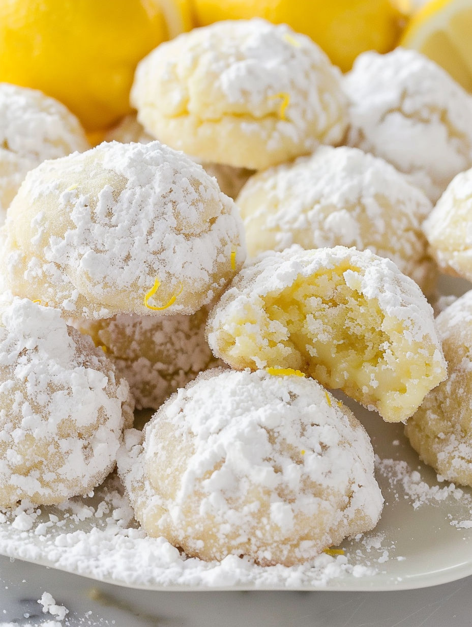 A plate of cookies with lemon and butter.
