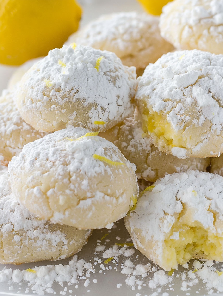 A plate of cookies with lemon and butter.