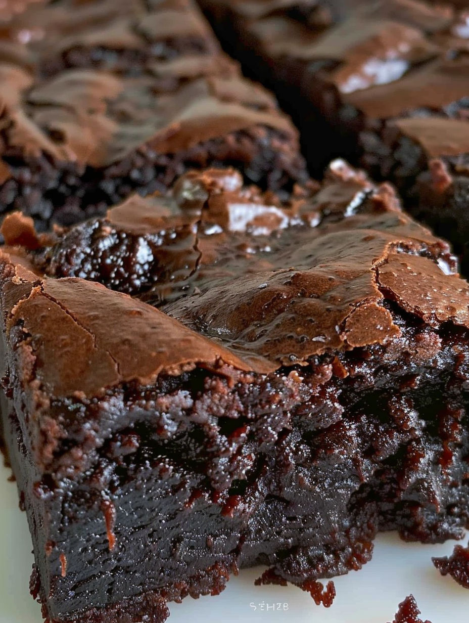 A close up of a chocolate brownie.