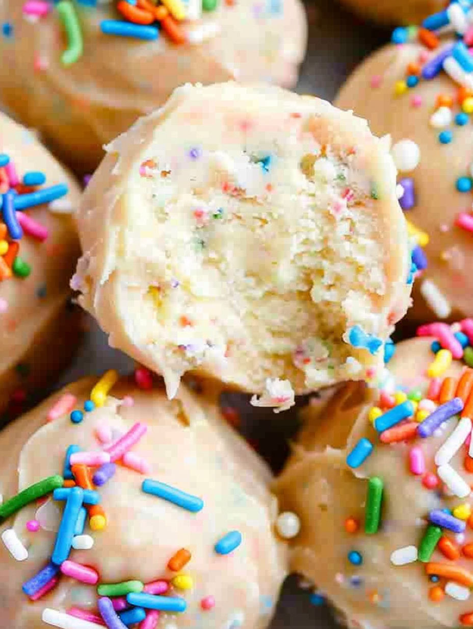 A close up of a cake with a bite taken out of it.