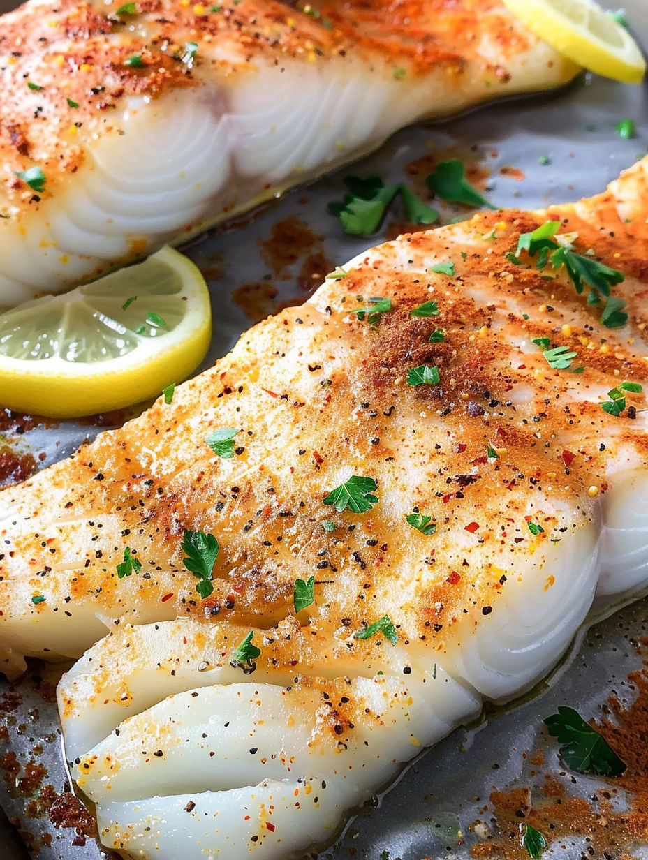 A piece of chicken with a lemon wedge on top.